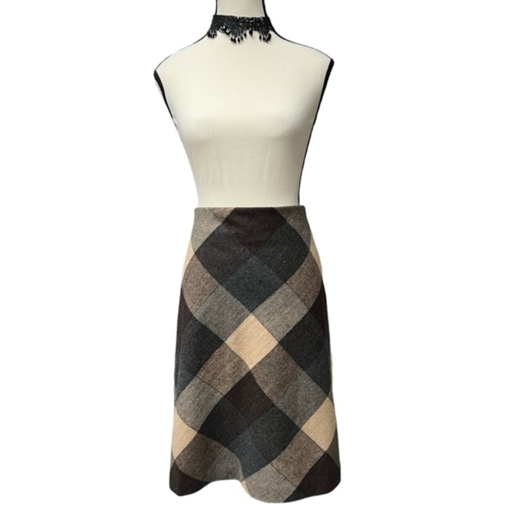 GAP Plaid Mini Skirt in Black, Brown & Cream